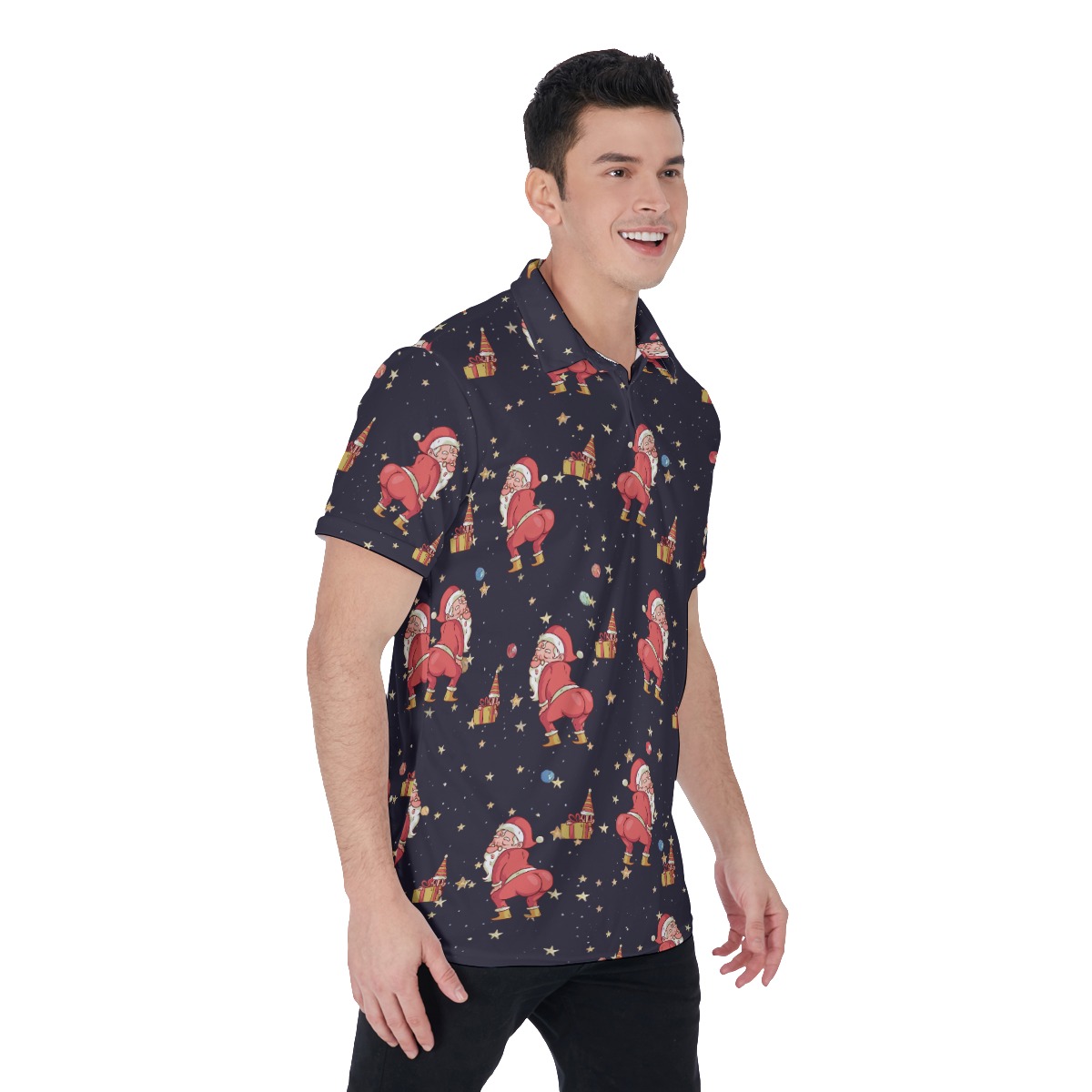 Funny Wrecking Santa Polo Hawaiian Shirt For Men