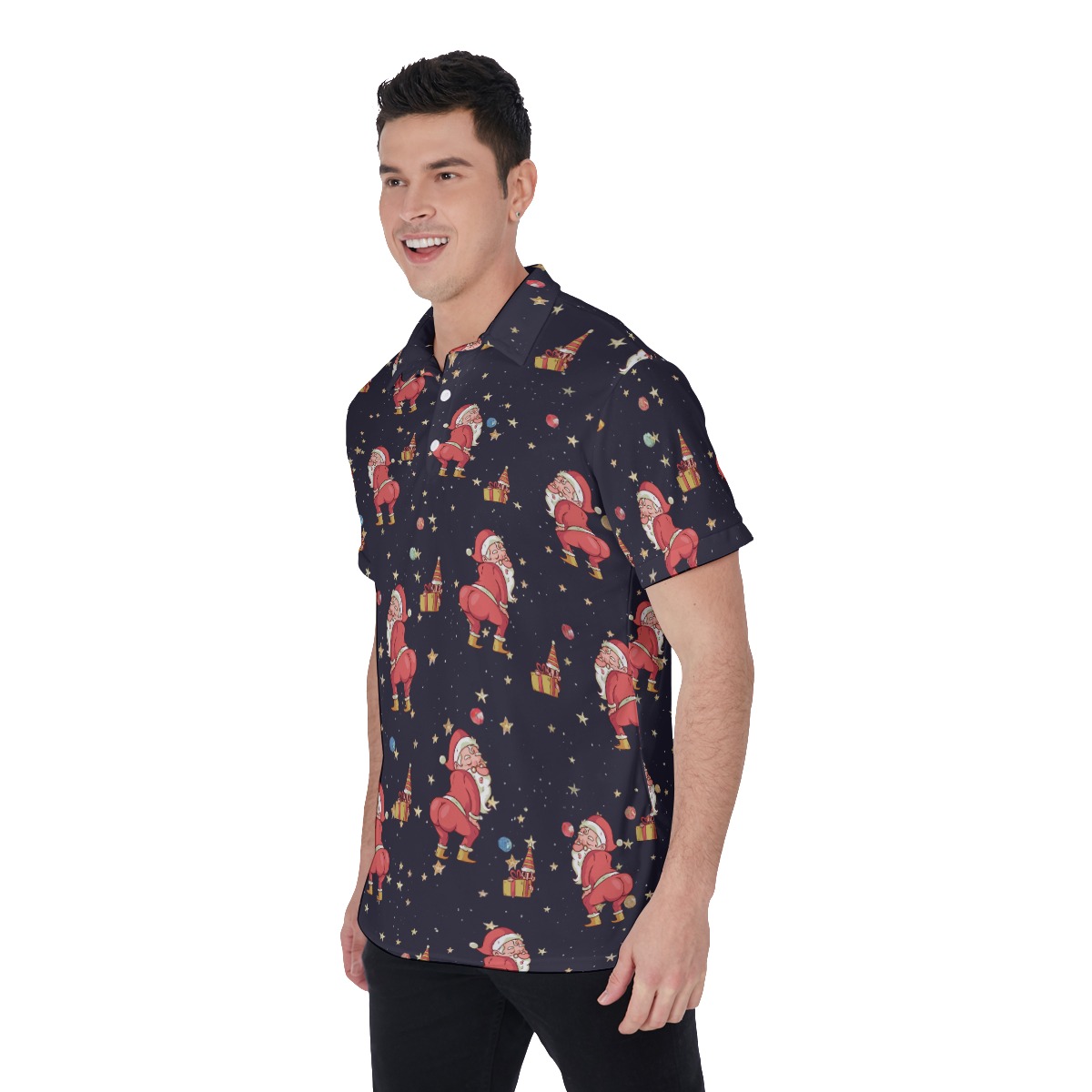 Funny Wrecking Santa Polo Hawaiian Shirt For Men