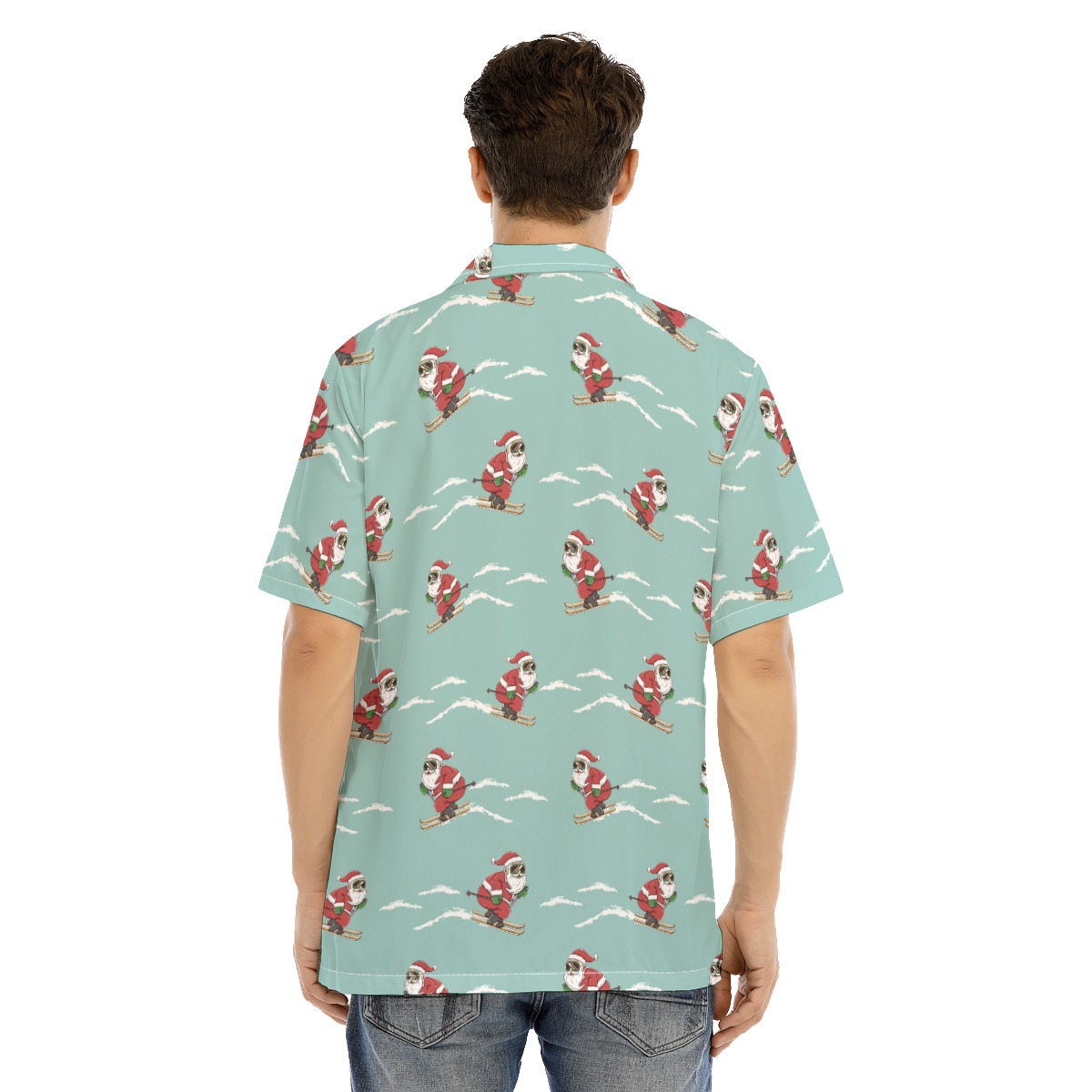 Sporty Santa Claus Hawaiian Shirt For Men