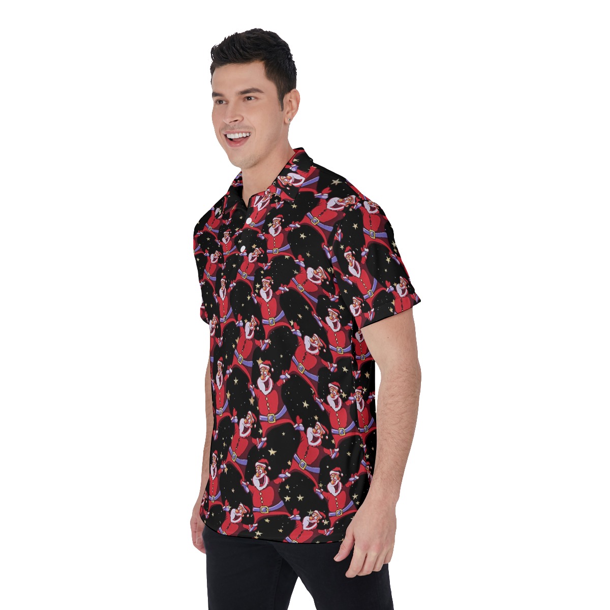 Funny Santa Christmas Polo Hawaiian Shirt For Men