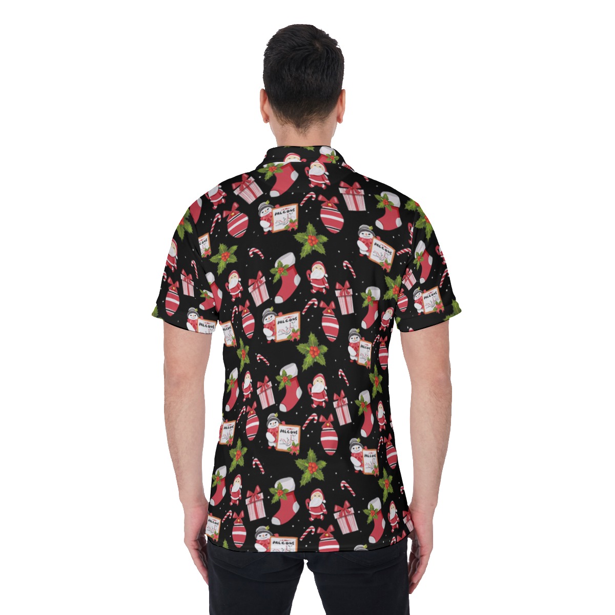 Men's Lovely Santa Christmas Polo Hawaiian Shirt