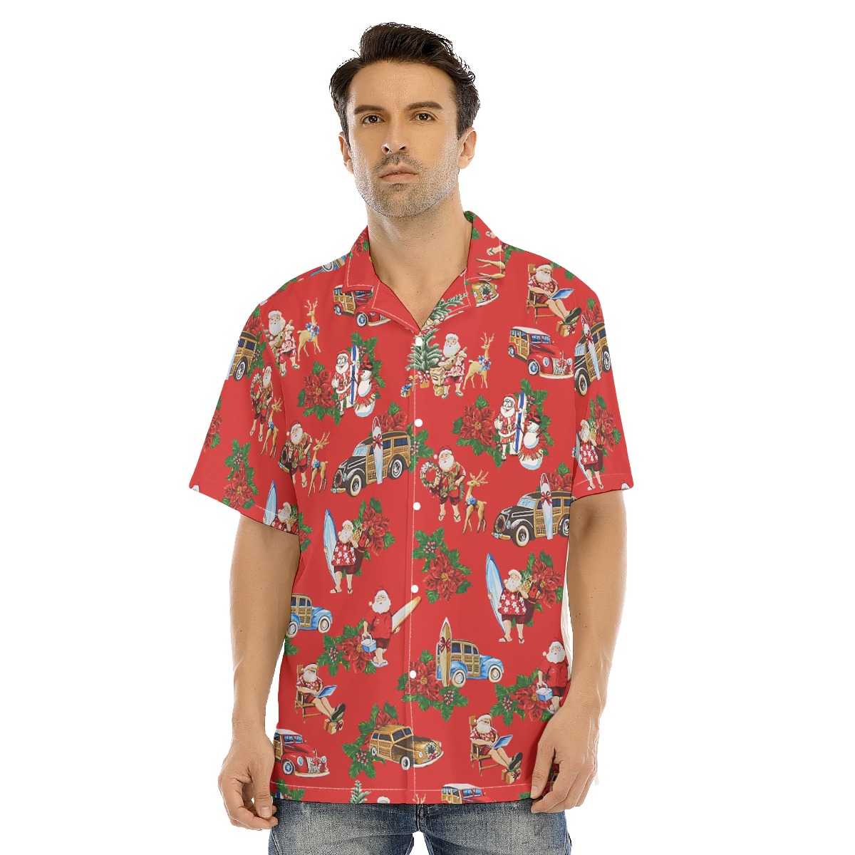 Summer Vacation Santa Claus Hawaiian Shirt For Men - variant image 1