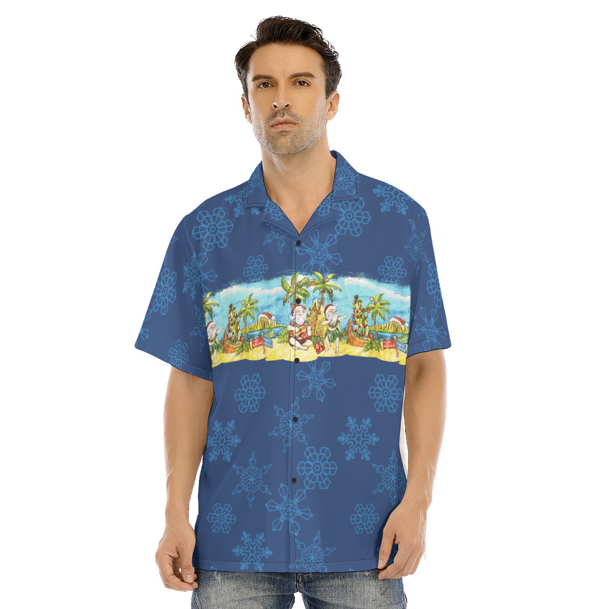 Mele Kalikamaka Santa Claus Hawaiian Shirt For Men - variant image 1
