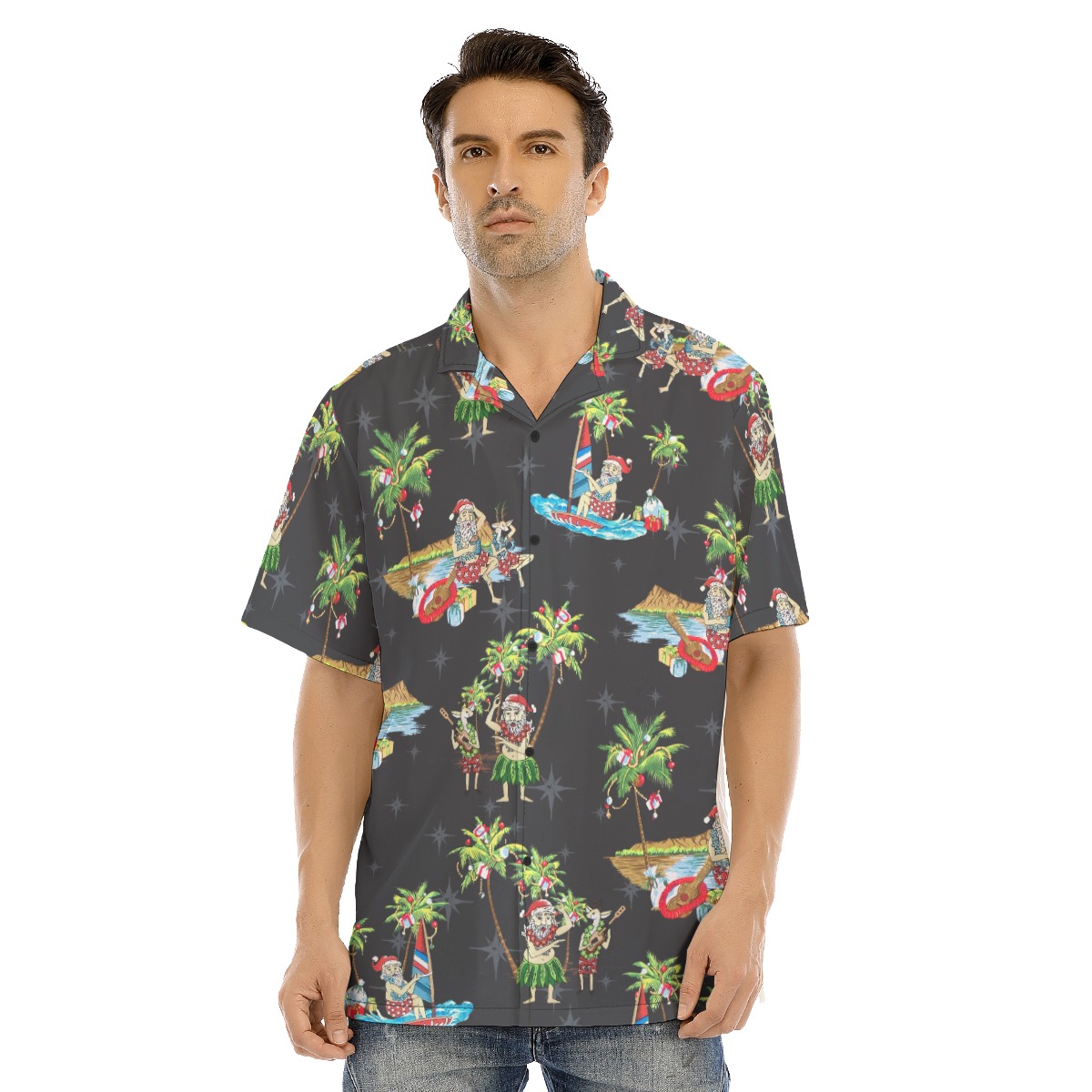 Men's Tropical Santa Christmas Hawaiian Shirt - variant image 1