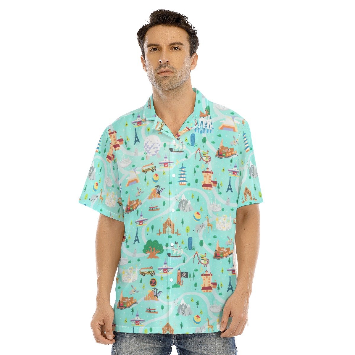 The Magic Park Blue Hawaiian Shirt For Men - variant image 1