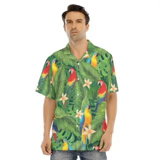 Colorful Parrot Hawaiian Shirt For Men