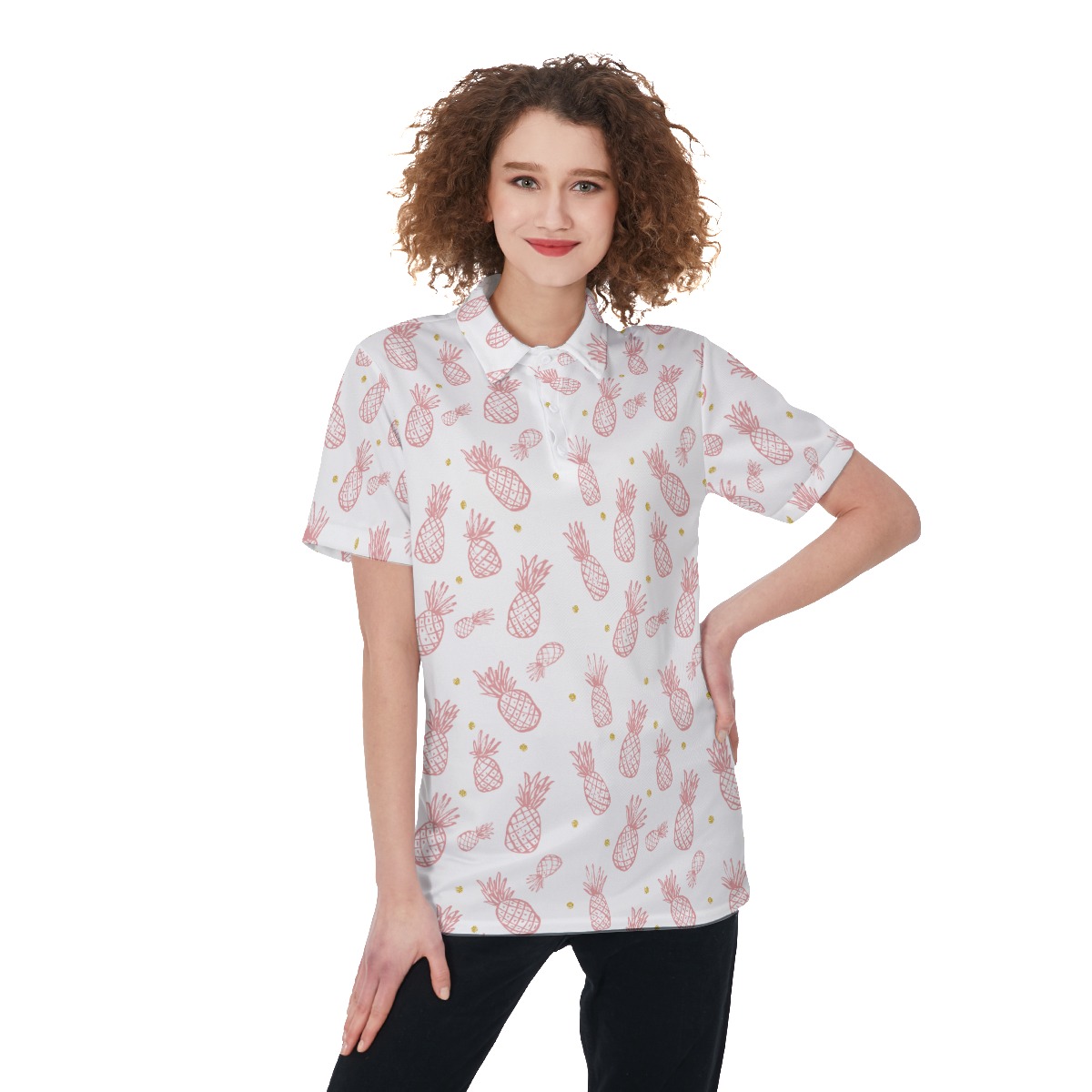 Pink Pineapple Women's Golf Shirt - variant image 1