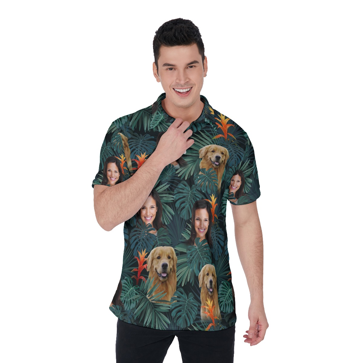 Custom Multiple Faces Men's Polo Golf Shirt - variant image 1