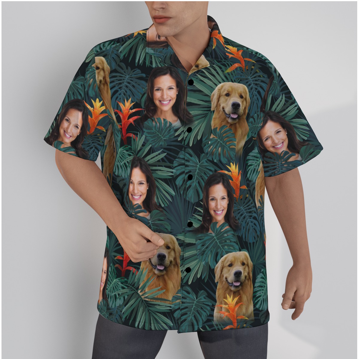 Custom Multiple Face Men's Hawaiian Shirt - variant image 1