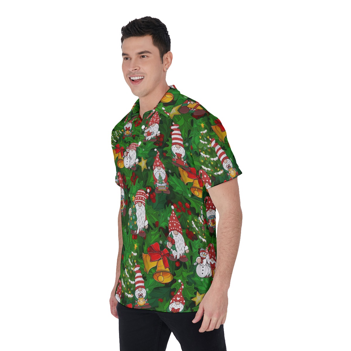 Men's Christmas Gnomes Polo Hawaiian Shirt