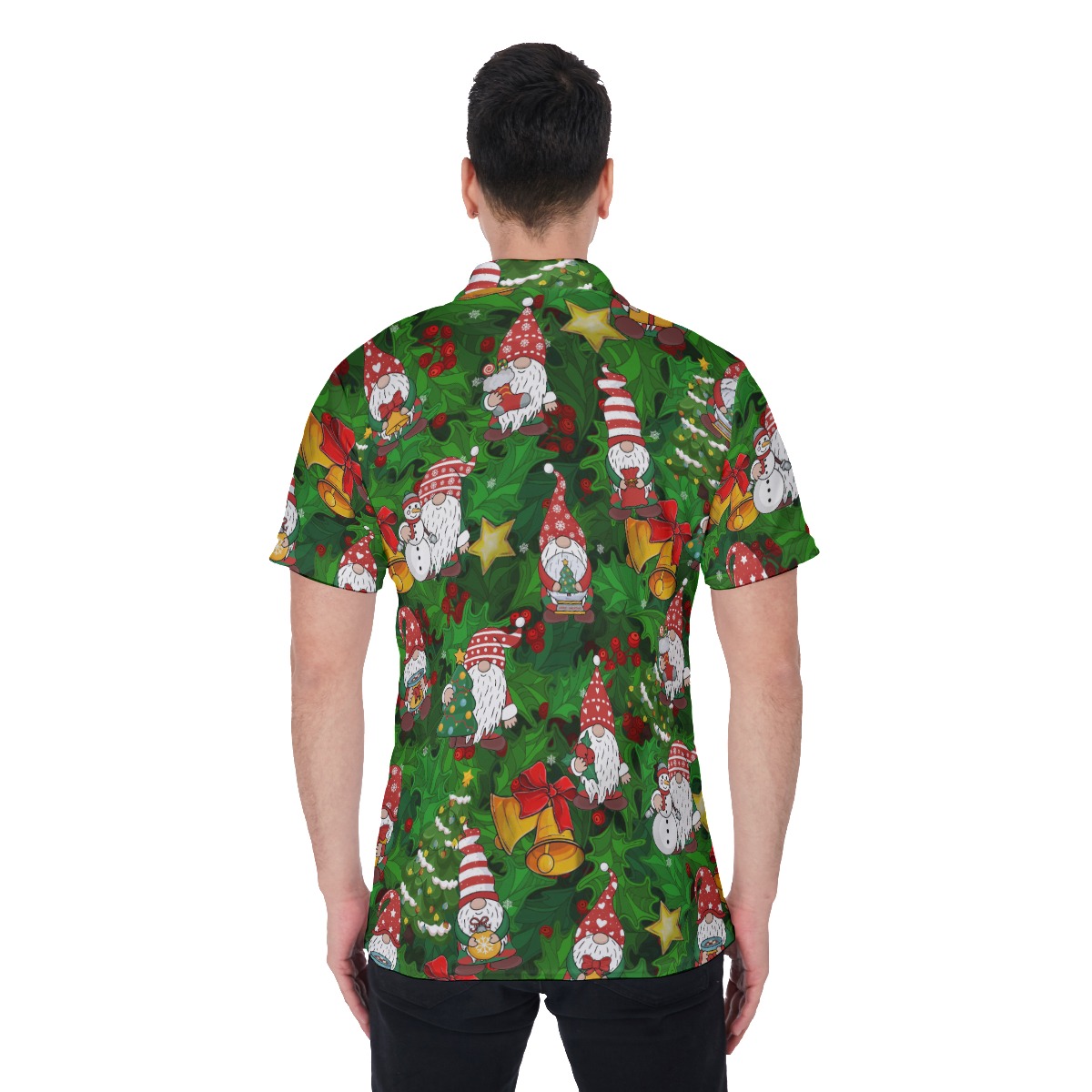 Men's Christmas Gnomes Polo Hawaiian Shirt
