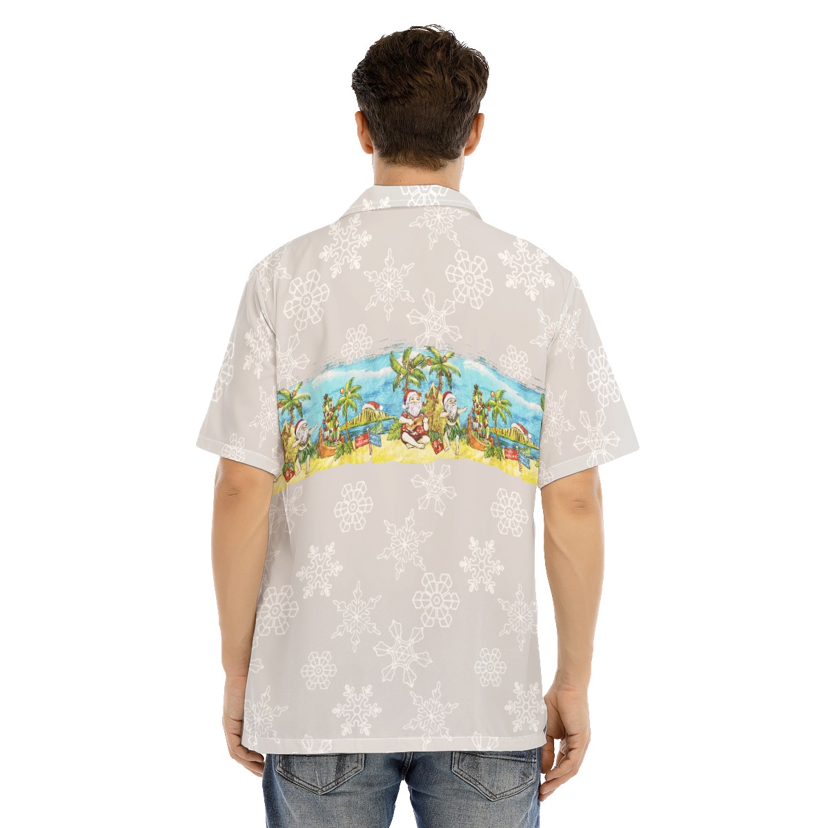 Summer Santa White Hawaiian Shirt For Men