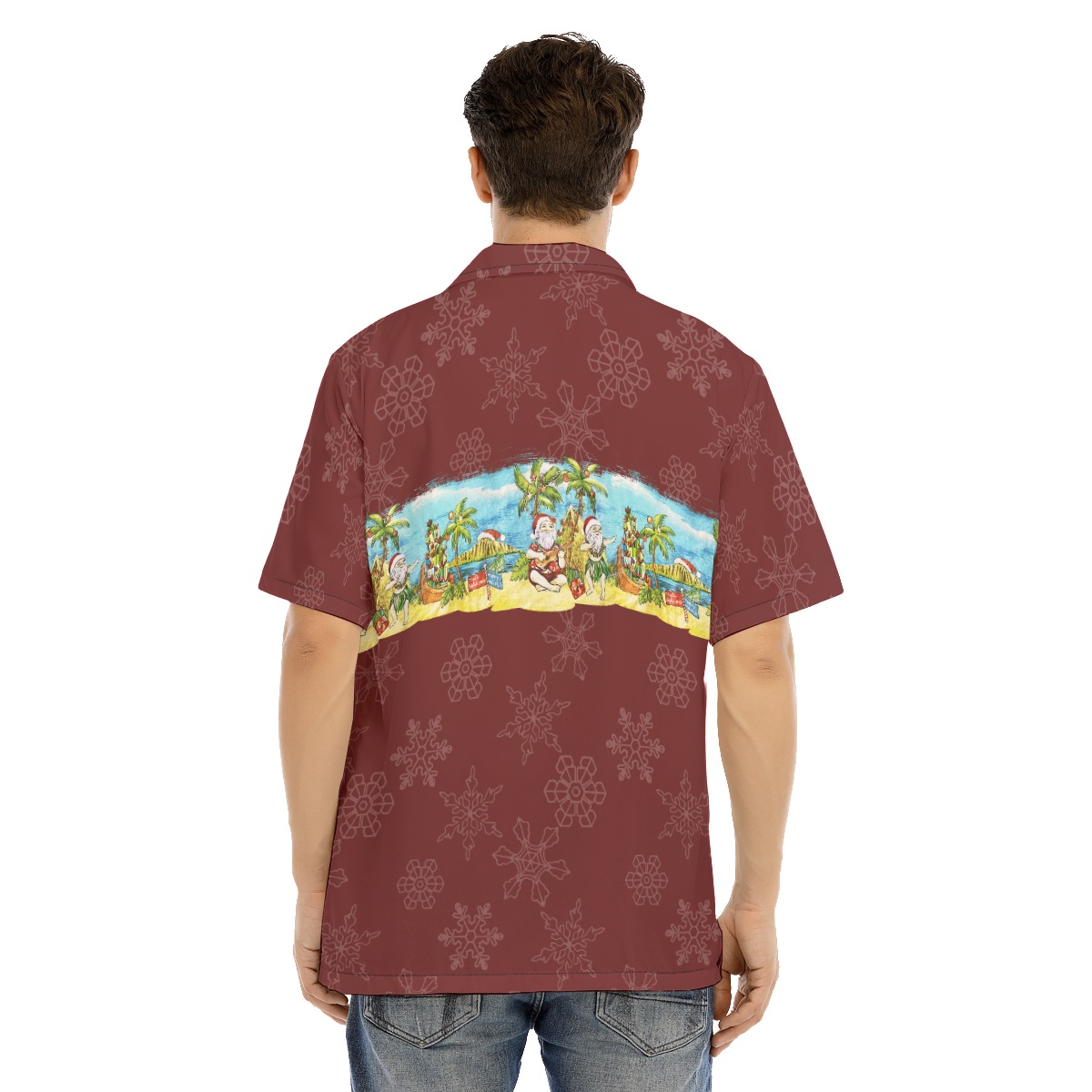 Tropical Santa Claus Christmas Hawaiian Shirt For Men