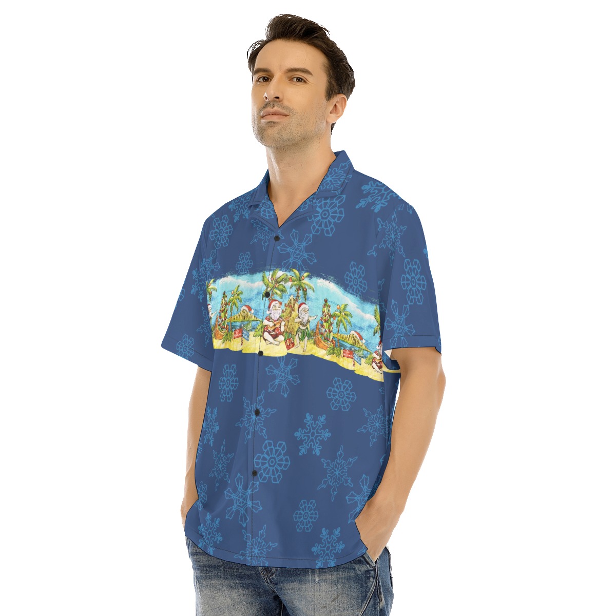 Mele Kalikamaka Santa Claus Hawaiian Shirt For Men