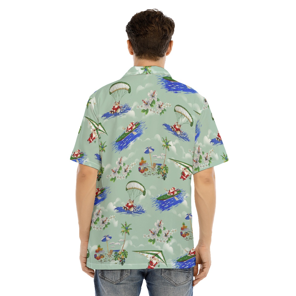 Tropical Santa Christmas Hawaiian Shirt For Men