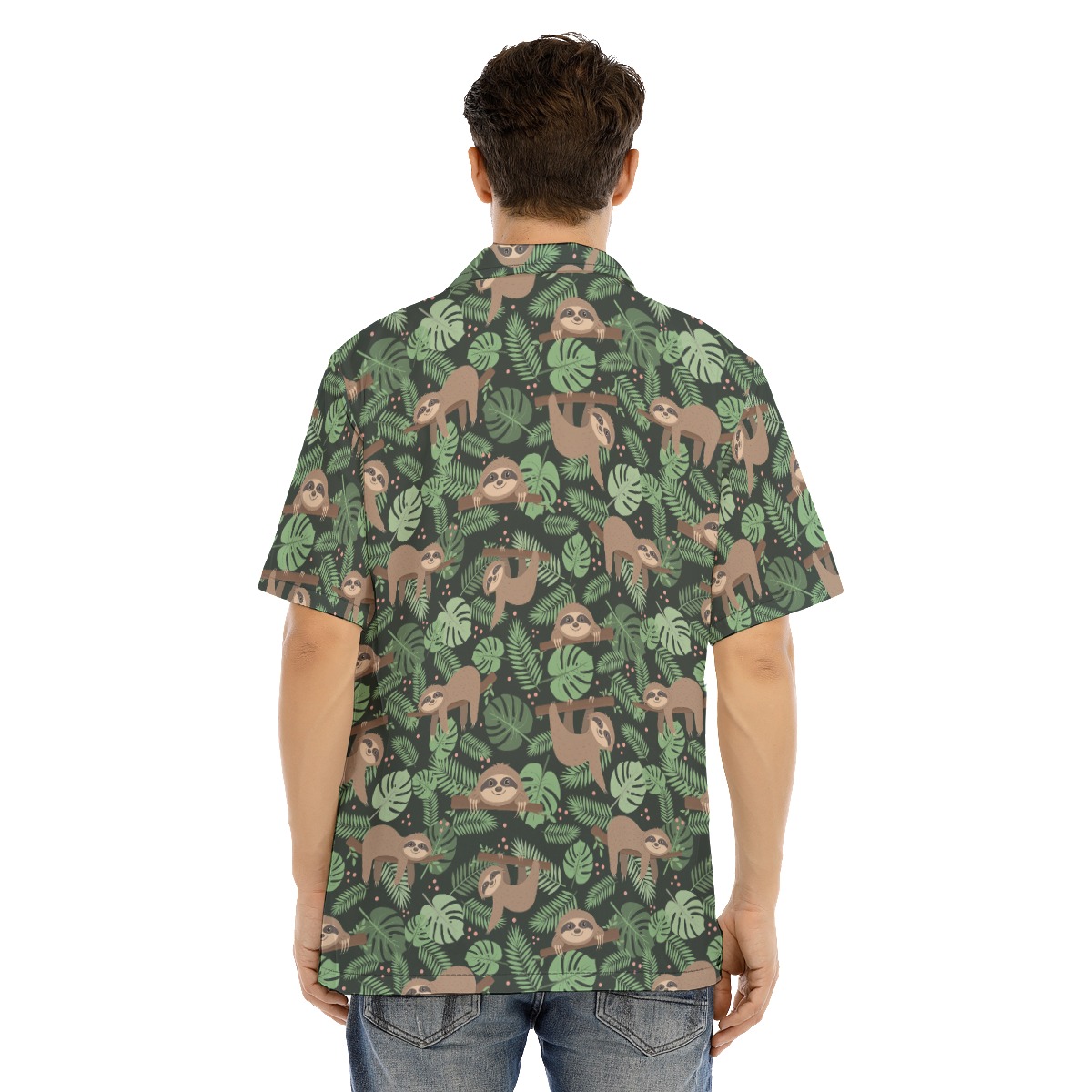 Cute Sloth Tropical Hawaiian Shirt For Men