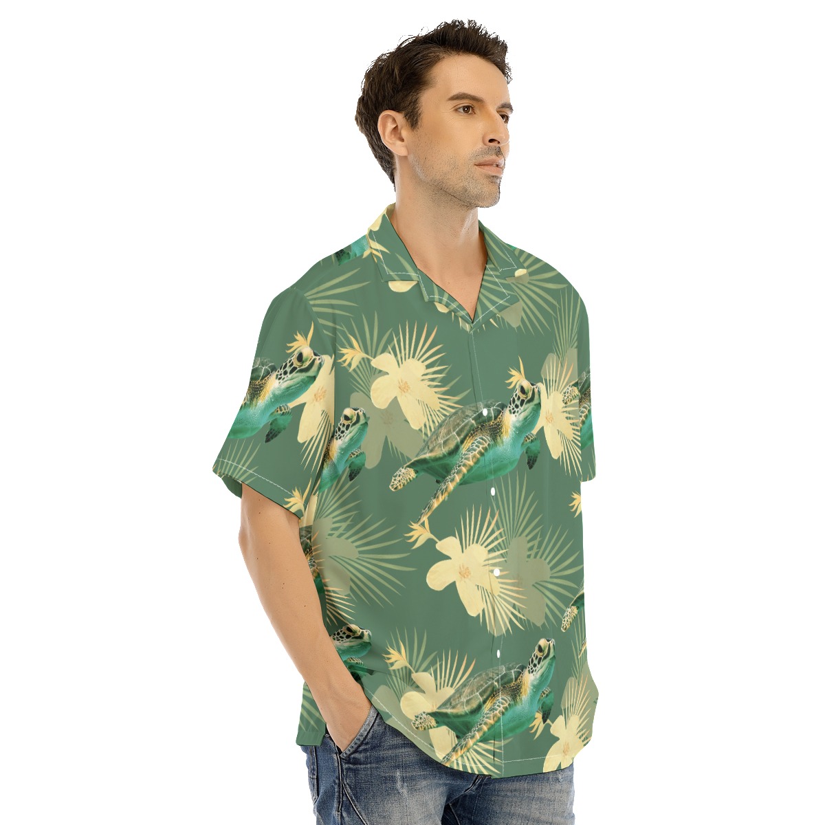Men's Ocean Turtle Green Hawaiian Shirt