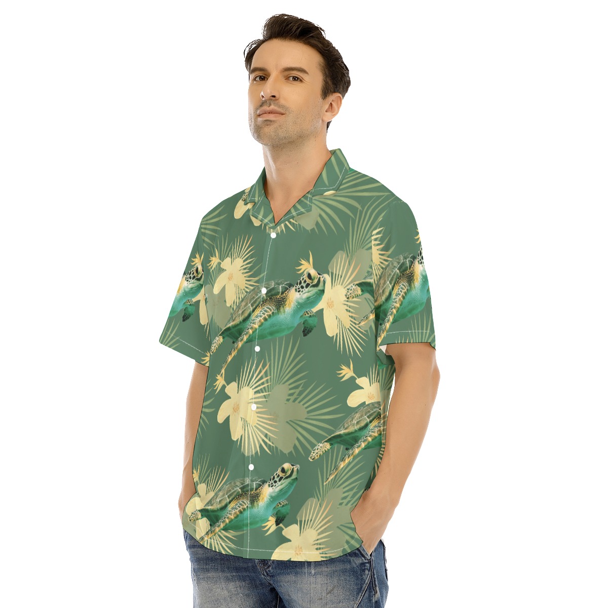 Men's Ocean Turtle Green Hawaiian Shirt