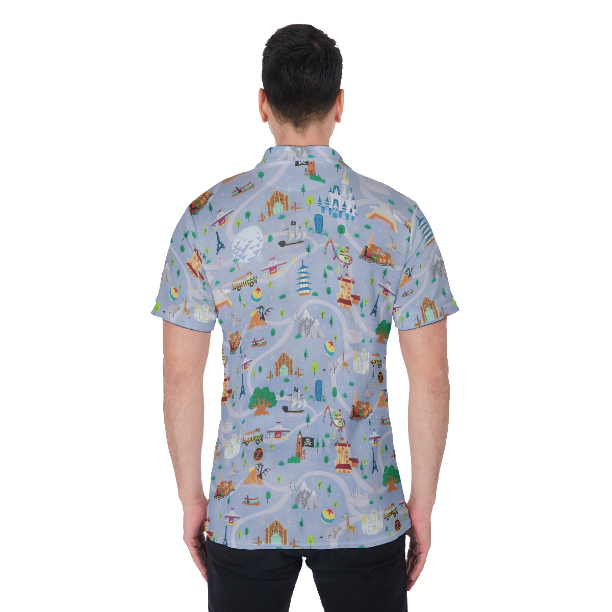 Men's Fascination Kingdom Purple Polo Hawaiian Shirt