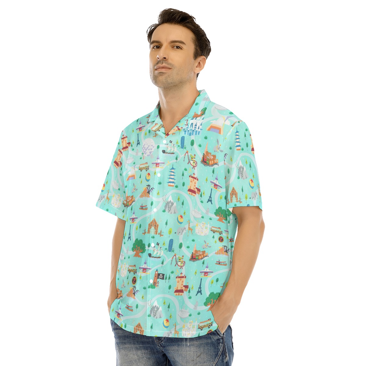 The Magic Park Blue Hawaiian Shirt For Men