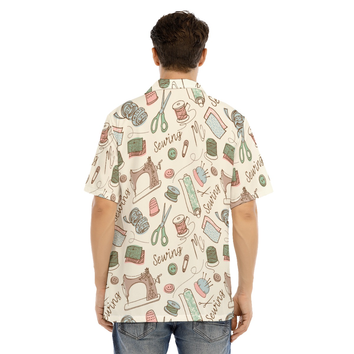 Cute Sewing Tools Hawaiian Shirt For Men