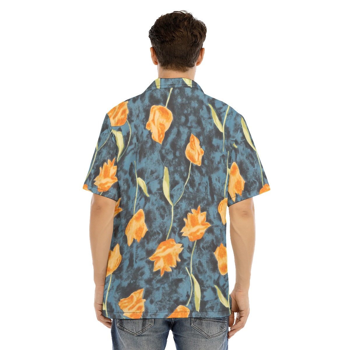 Floral Blue Hawaiian Shirt For Men