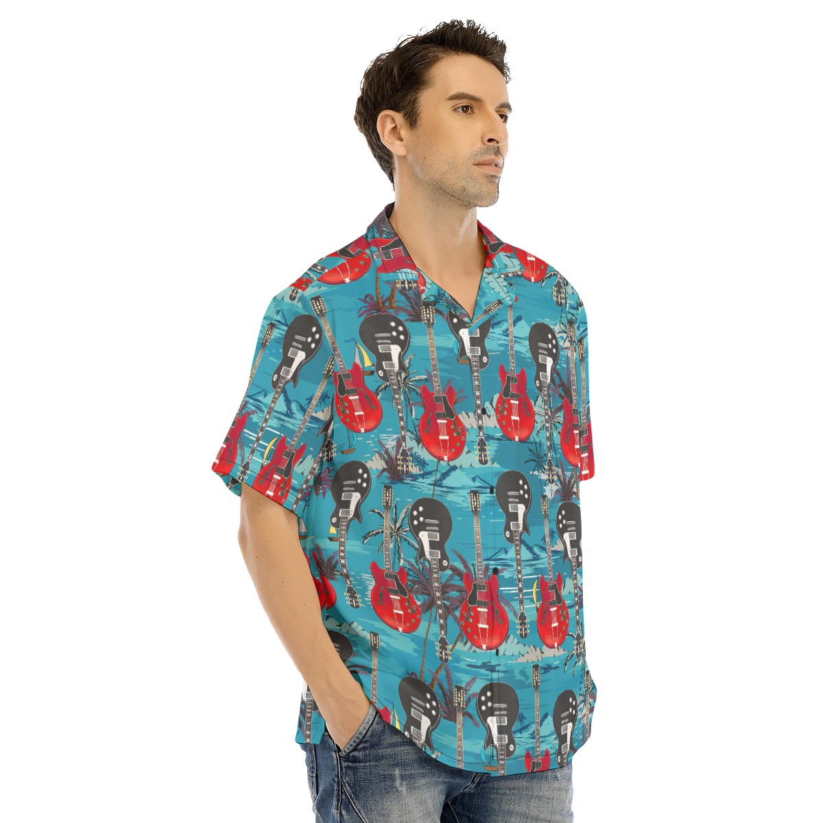 Cool Guitar Hawaiian Shirt For Men