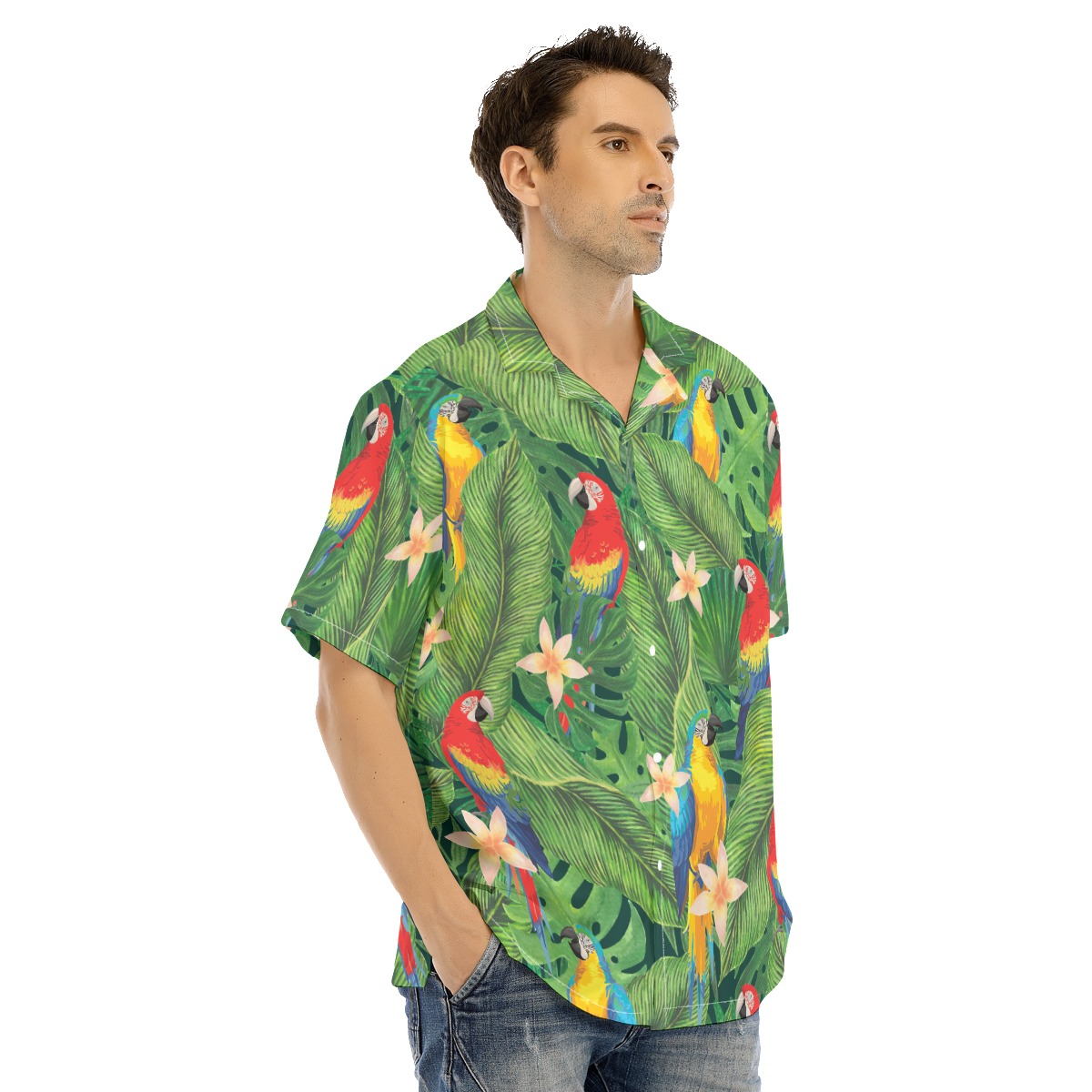 Colorful Parrot Hawaiian Shirt For Men