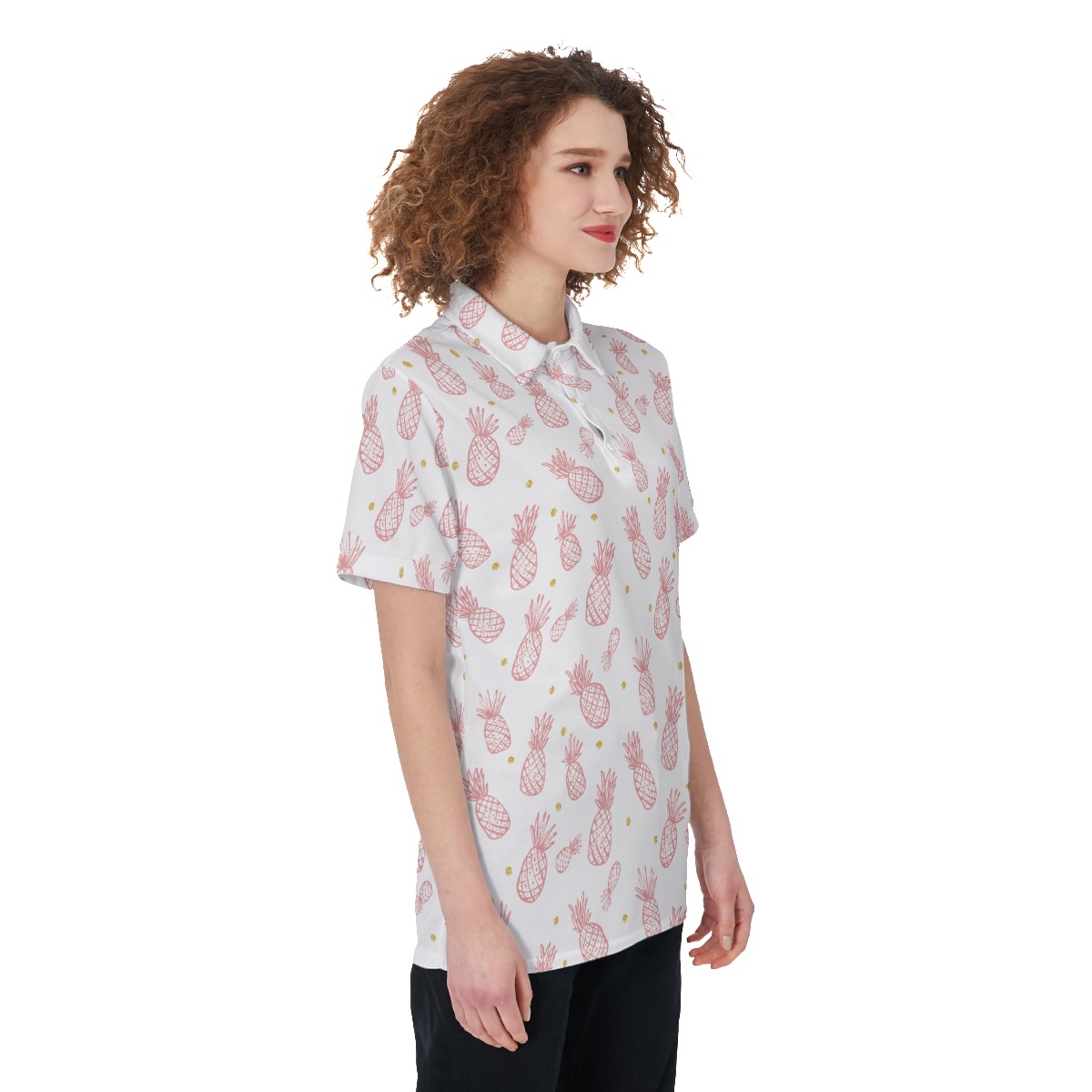 Pink Pineapple Women's Golf Shirt