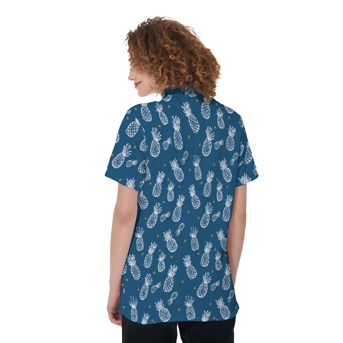 Women's Pineapple Navy Golf Shirt