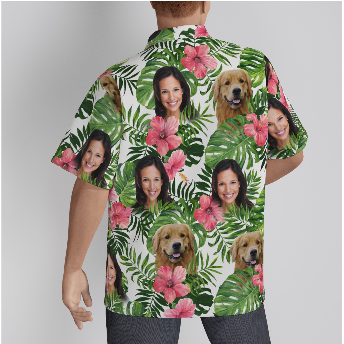Custom Dog And Owner Face Hawaiian Shirt