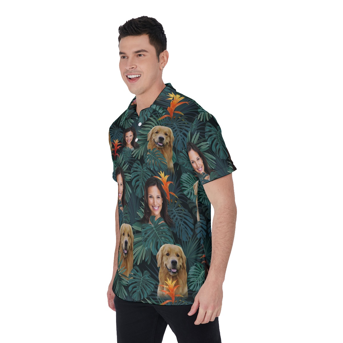 Custom Multiple Faces Men's Polo Golf Shirt