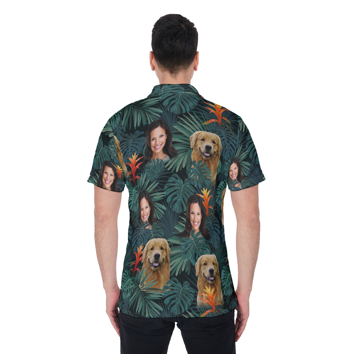 Custom Multiple Faces Men's Polo Golf Shirt