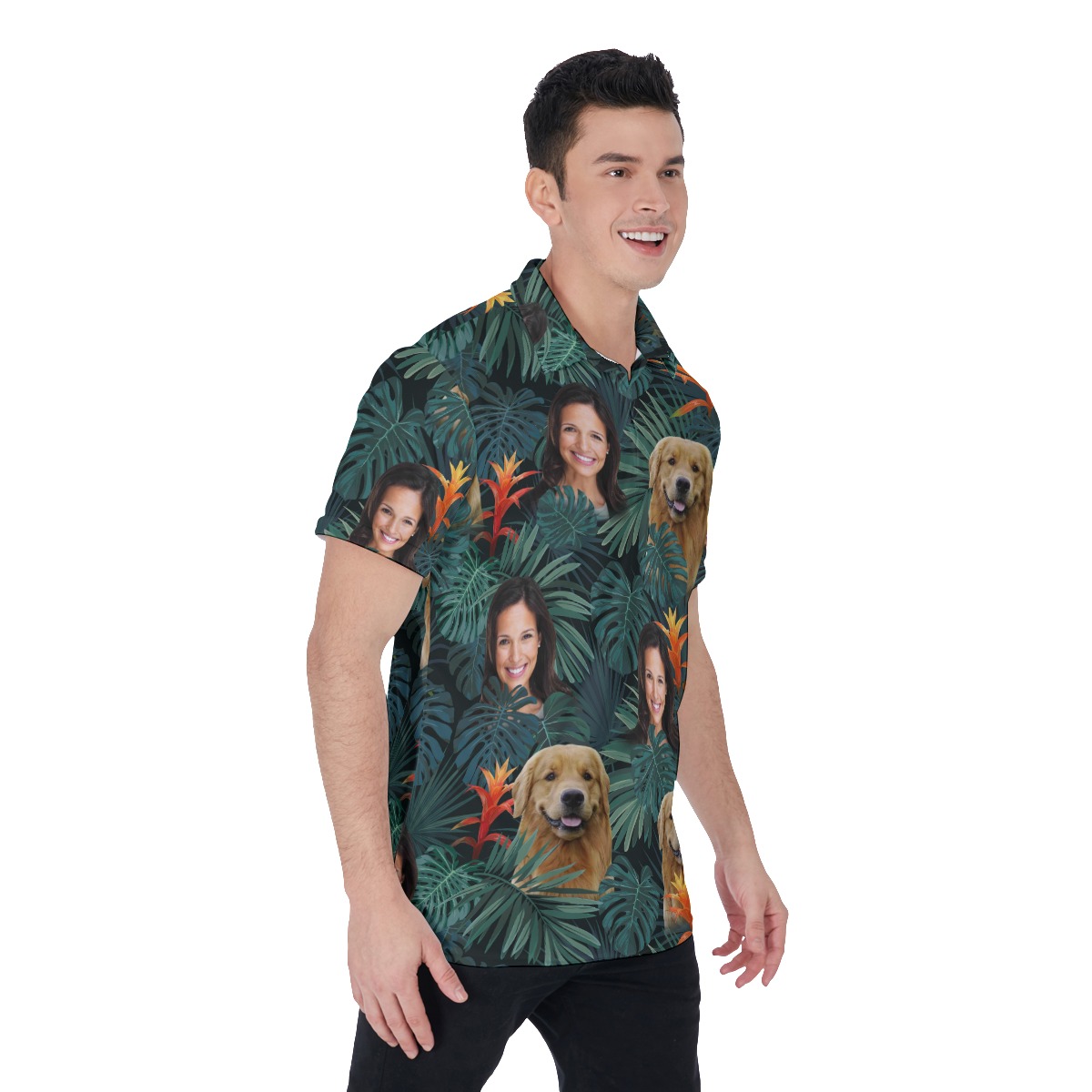 Custom Multiple Faces Men's Polo Golf Shirt