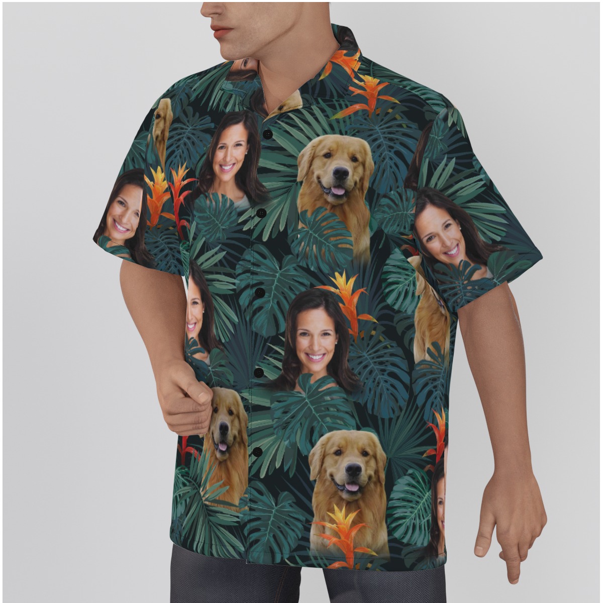 Custom Multiple Face Men's Hawaiian Shirt