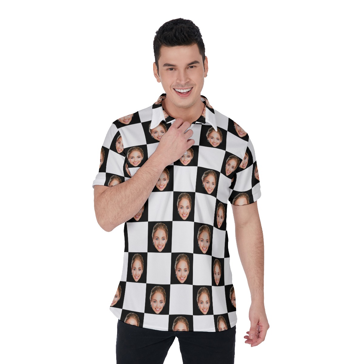 Custom Face Men's Polo Shirt - variant image 1