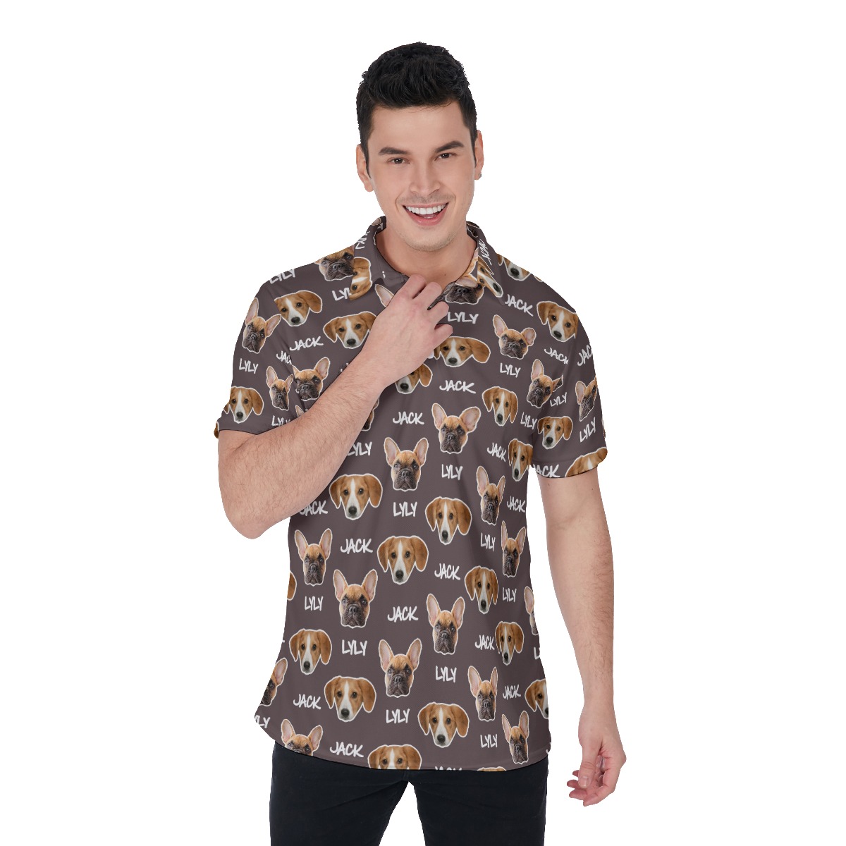Funny Custom Face And Name Men's Polo Shirt - variant image 1