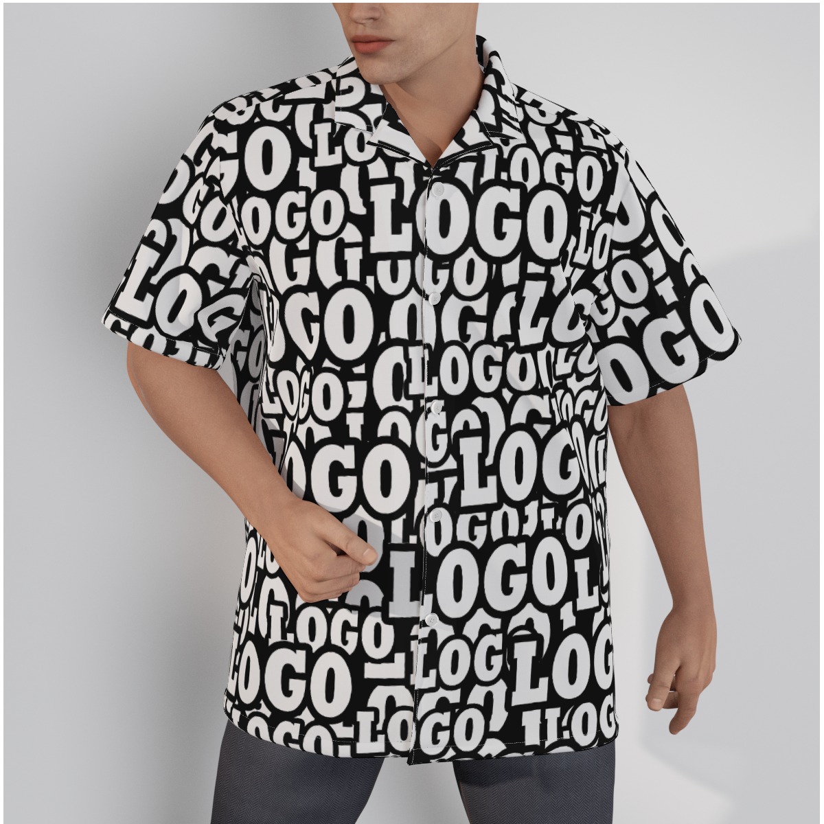 Team Hawaiian Shirt With Custom Logo - variant image 1