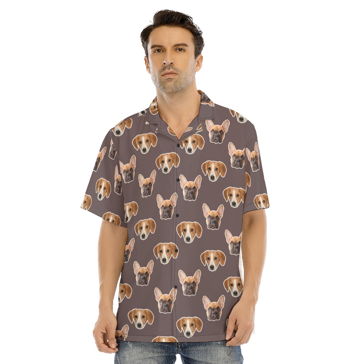 Unique Hawaiian Shirt With 2 Custom Pet Faces - variant image 1