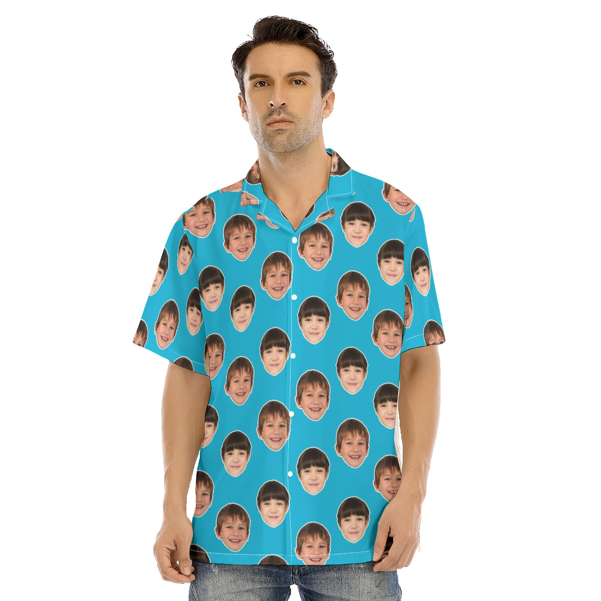 Cool Men's Button Up Shirt With 2 Faces - variant image 1
