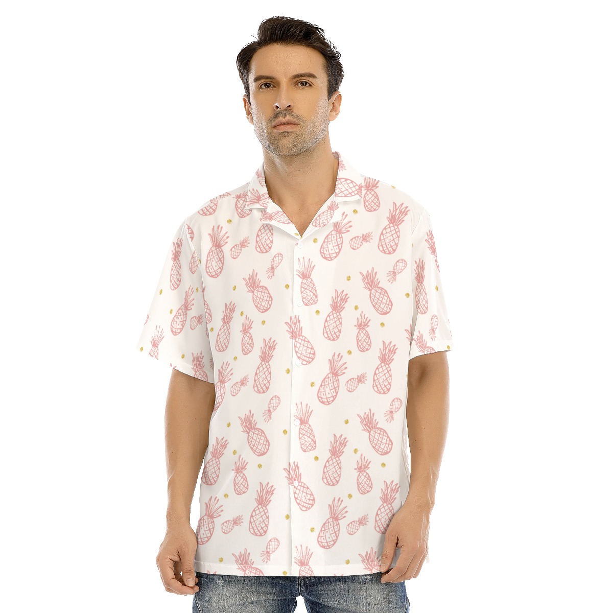 Pineapple White Hawaiian Shirt For Men - variant image 1