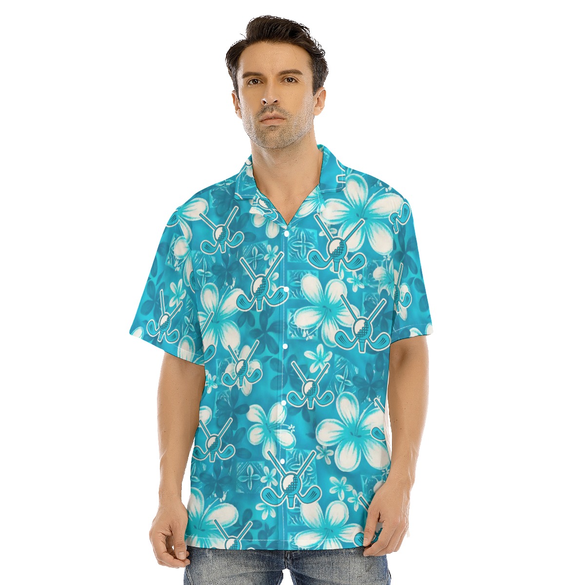 Golf Tropical Blue Hawaiian Shirt For Men - variant image 1