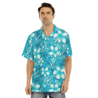 Golf Tropical Blue Hawaiian Shirt For Men