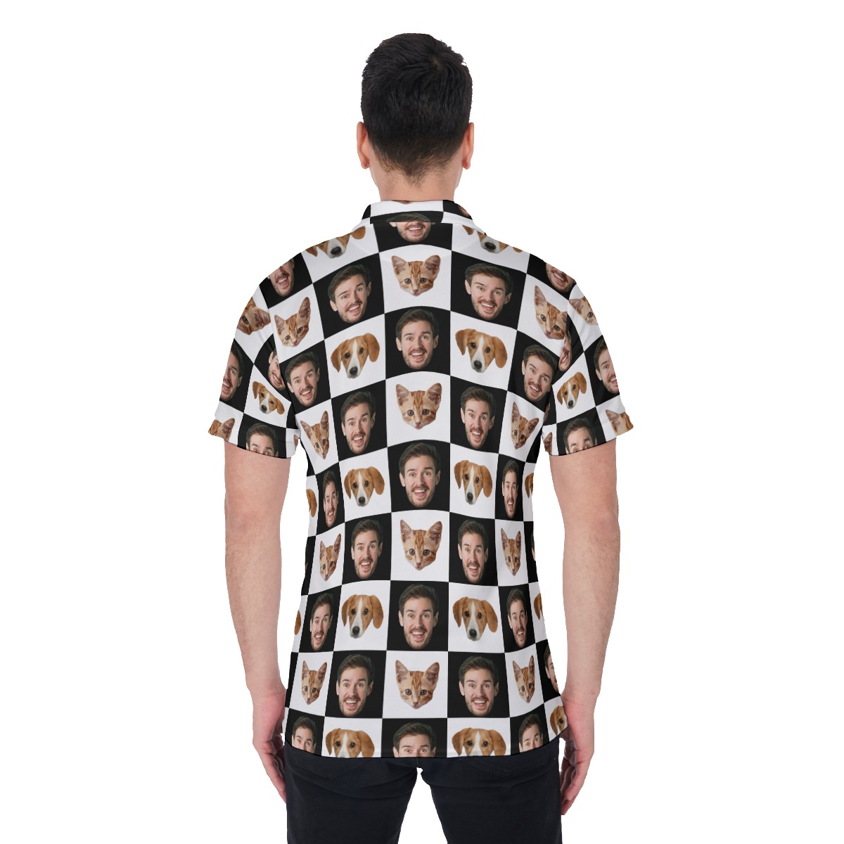 Unique Custom Multiple Faces Golf Shirt