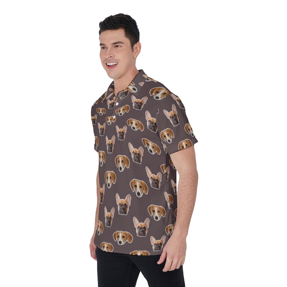 Custom 2 Dog Faces Golf Shirt For Men