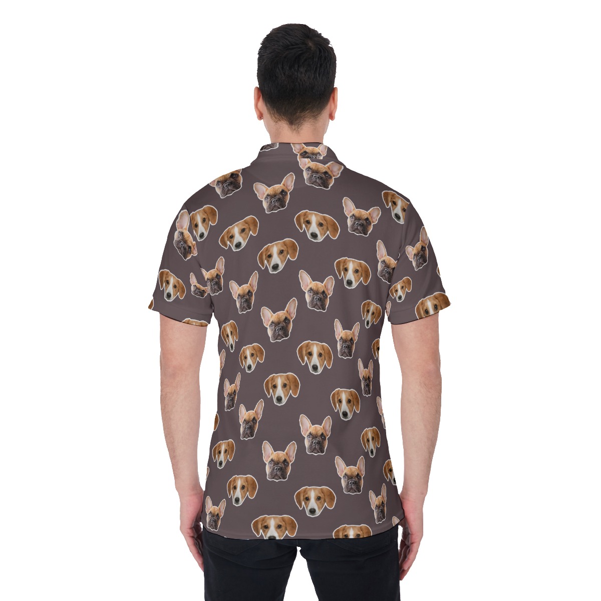 Custom 2 Dog Faces Golf Shirt For Men