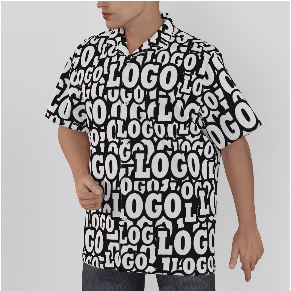 Team Hawaiian Shirt With Custom Logo