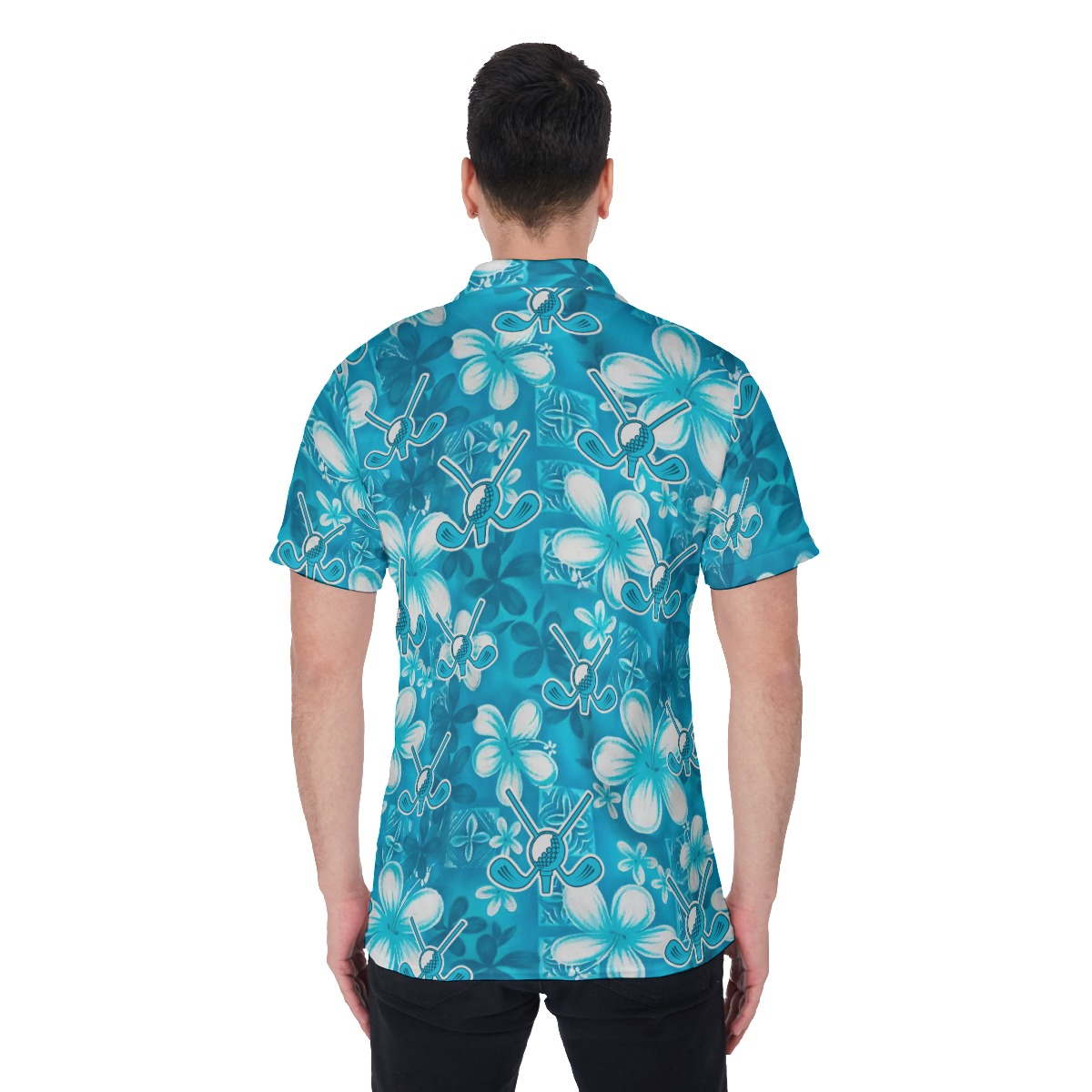 Vintage Golf Floral Polo Shirt For Men