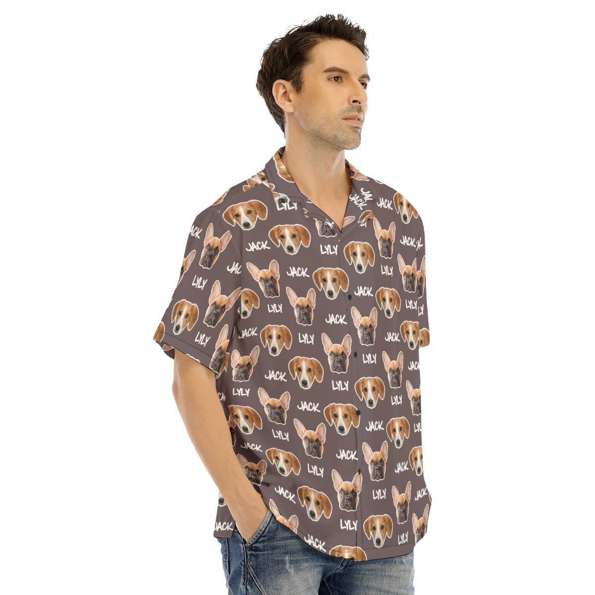 Custom Multi Dog Face And Name Hawaiian Shirt