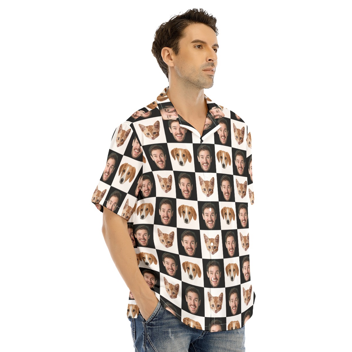 Funny Custom Dog Face And Owner Hawaiian Shirt